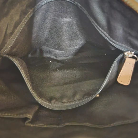 Coach Peyton Tan And Black Patent Leather Satchel with Quilted Design - Picture 9 of 11